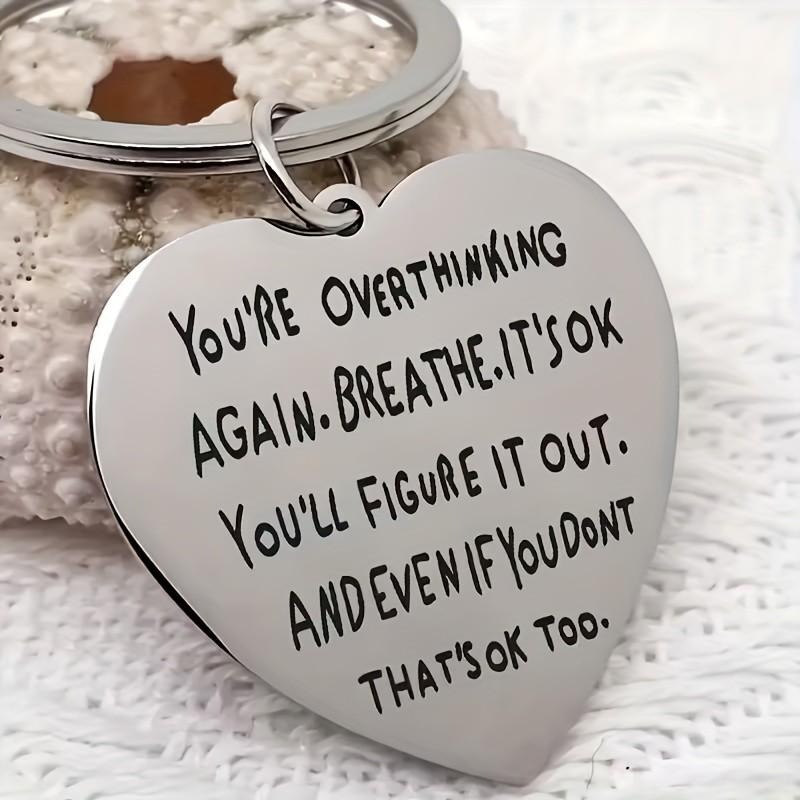 Heart-shaped engraved keyring  - Mental Health Wellness Quotes review and price