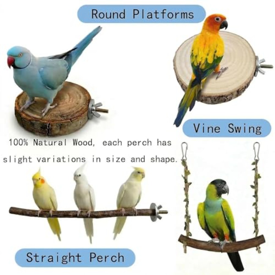 8PCS natural wood bird perches - Health & Wellness Events review and price