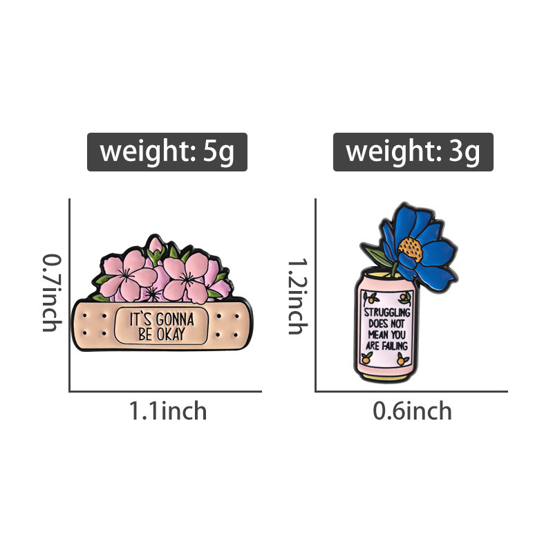 2Pcs Mental Health Enamel Pin  - Mental Health Wellness Quotes review and price